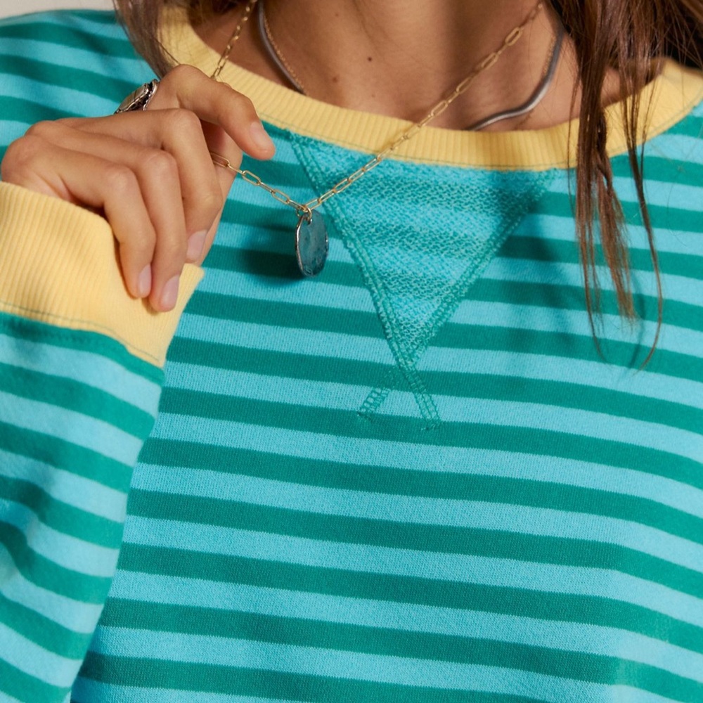 Free People We The Free | Classic Striped Oversized Crewneck | XS - Picture 3 of 16